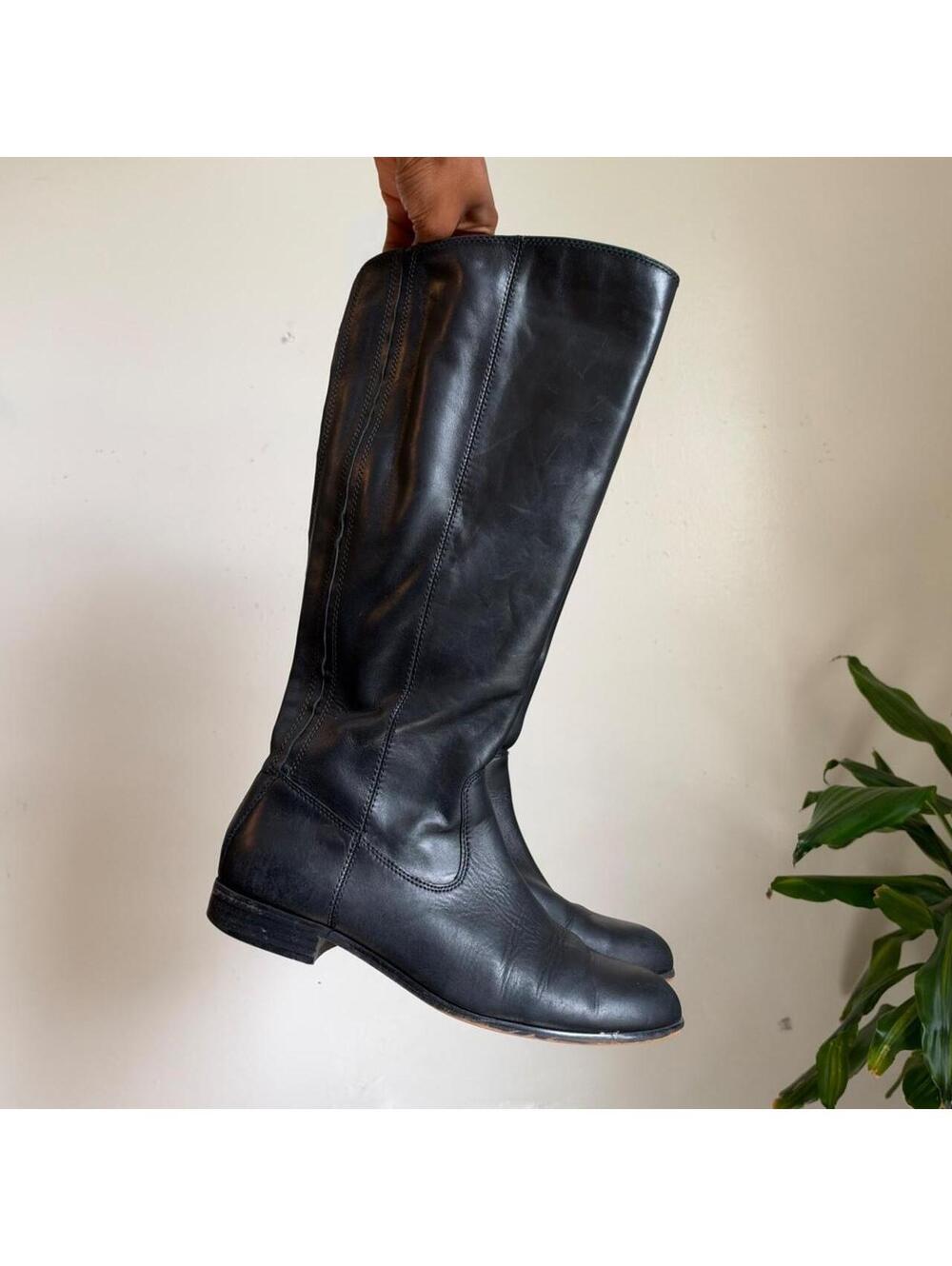 Kenneth Cole Black Leather Knee High Riding Boots women’s US 9
